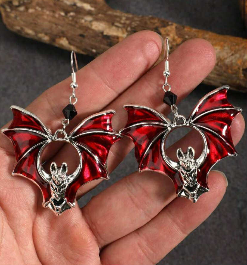 Moon or bat earrings