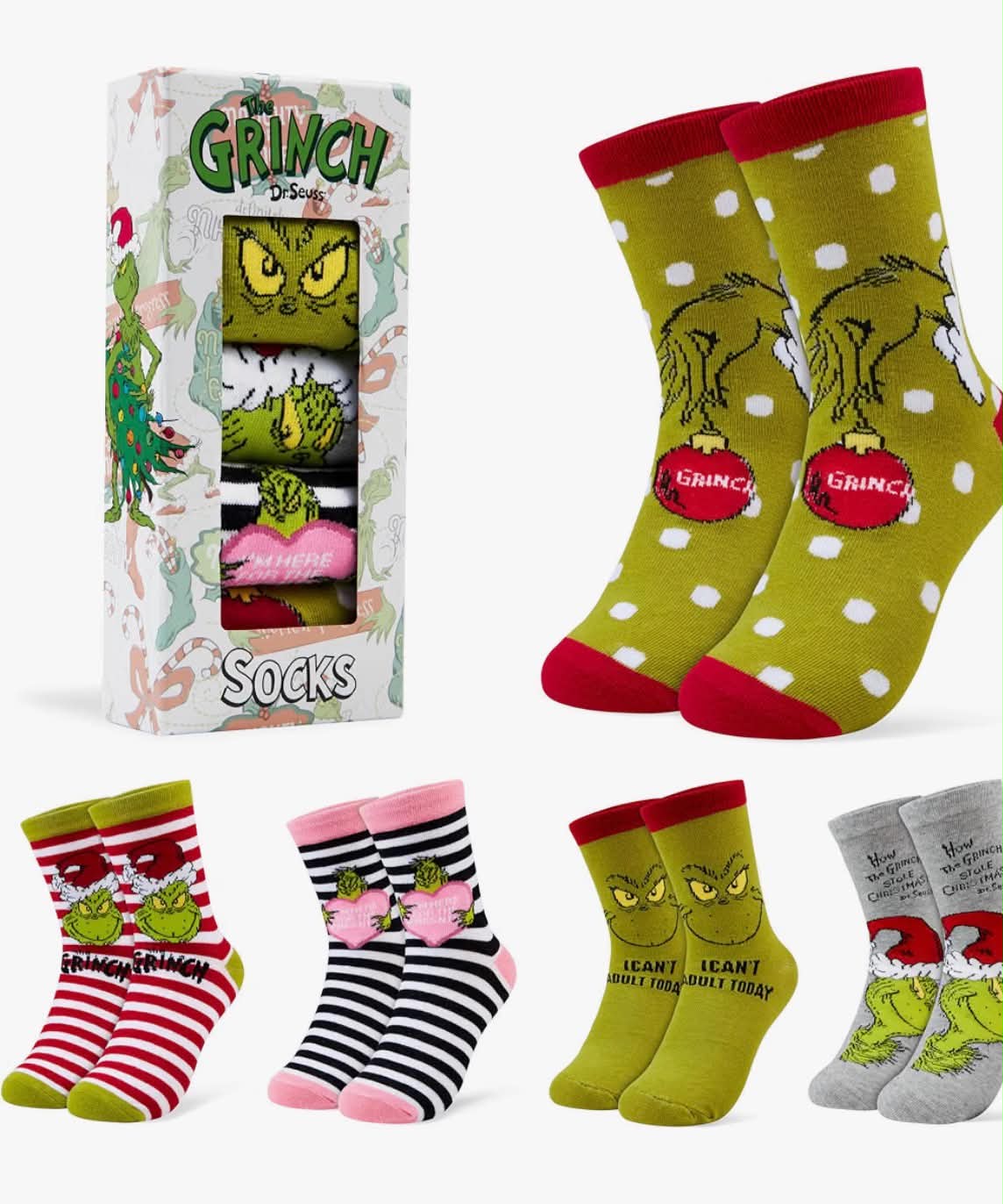 The Grinch Calf Socks - Christmas Socks Funny Gifts
