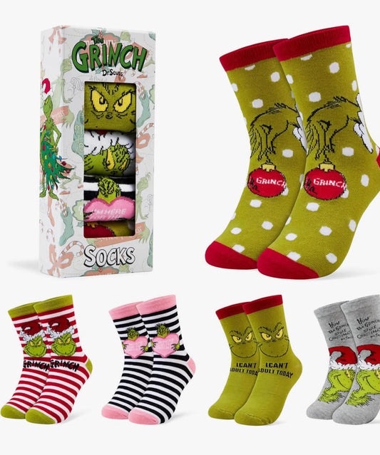 The Grinch Calf Socks - Christmas Socks Funny Gifts