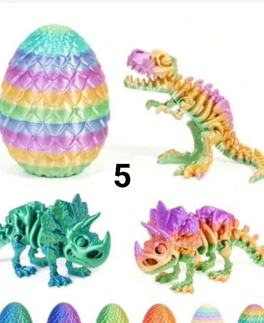 1 Movable Joint 3D Printed Snakes With Surprise Eggs, Gecko,
