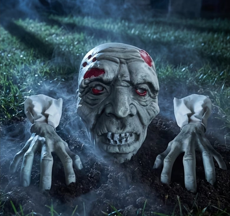 【3D】 Realistic Zombie Garden Stakes Halloween Decorations Outdoor Yard Stakes Outside House Lawn Patio Party Graveyard Scenes
