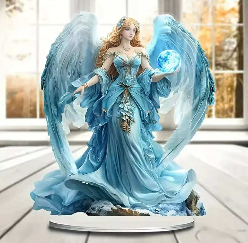 Bohemian Angel Statue with Elegant Wings