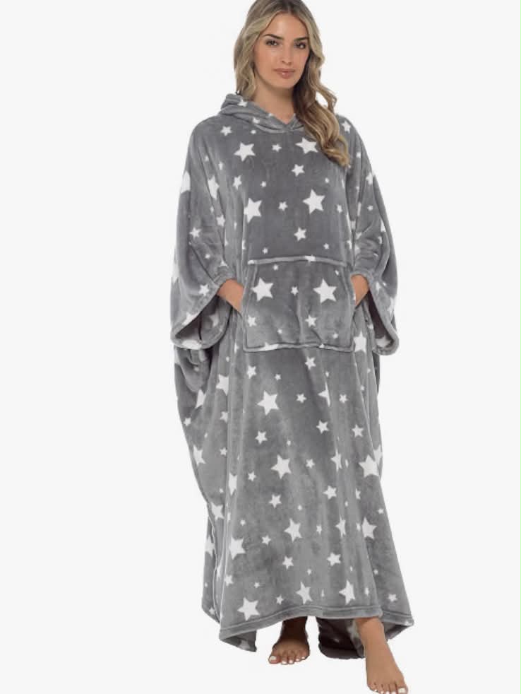 Undercover Oversized Wearable Hooded Blanket Extra Long Ultra Soft Fleece Poncho Hoodie