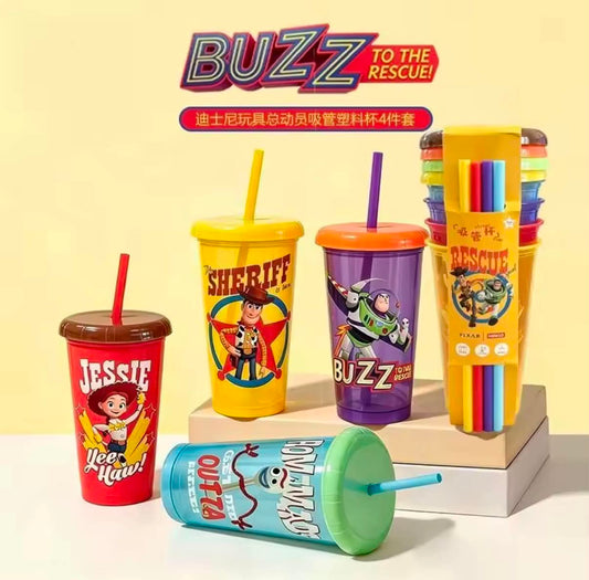 Genuine Disney 4-piece straw cup, Toy Story series,