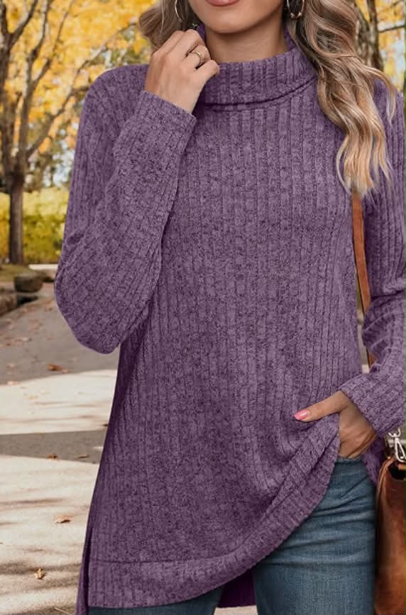 Womens Tunic Tops Turtleneck Long Sleeve Shirts
