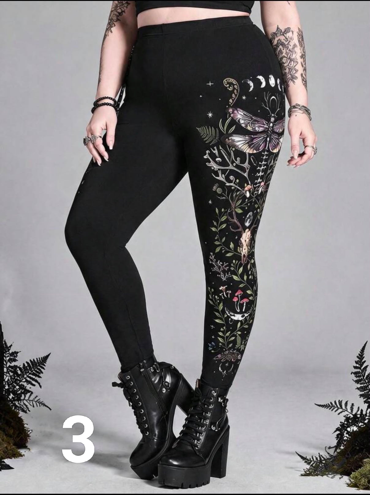 Women Plus Size Bat & Sheer Mesh Leggings, Halloween, Autumn