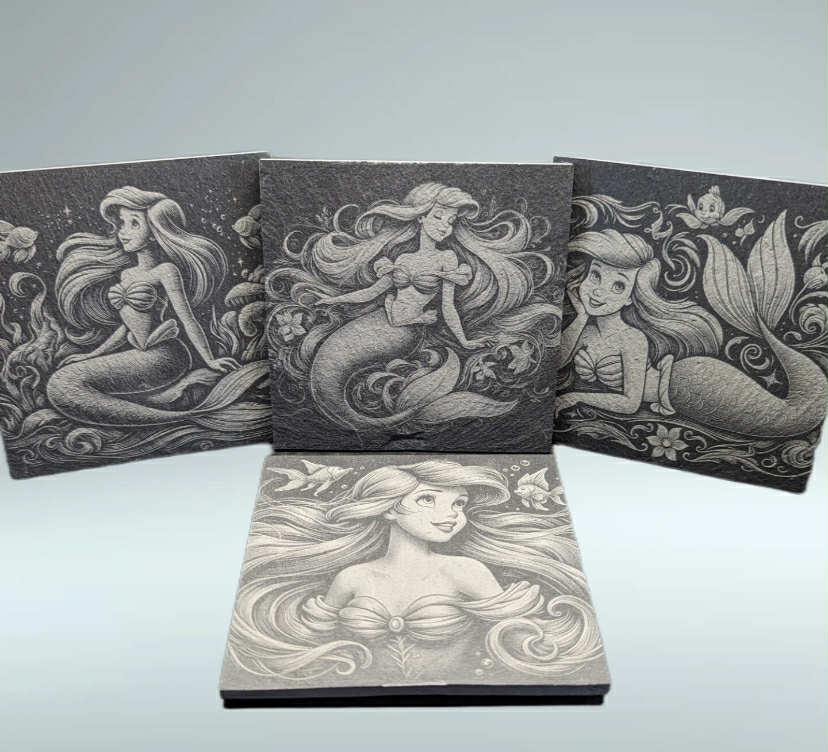 Little Mermaid Slate Coaster Set of 4