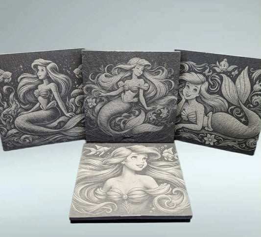 Little Mermaid Slate Coaster Set of 4