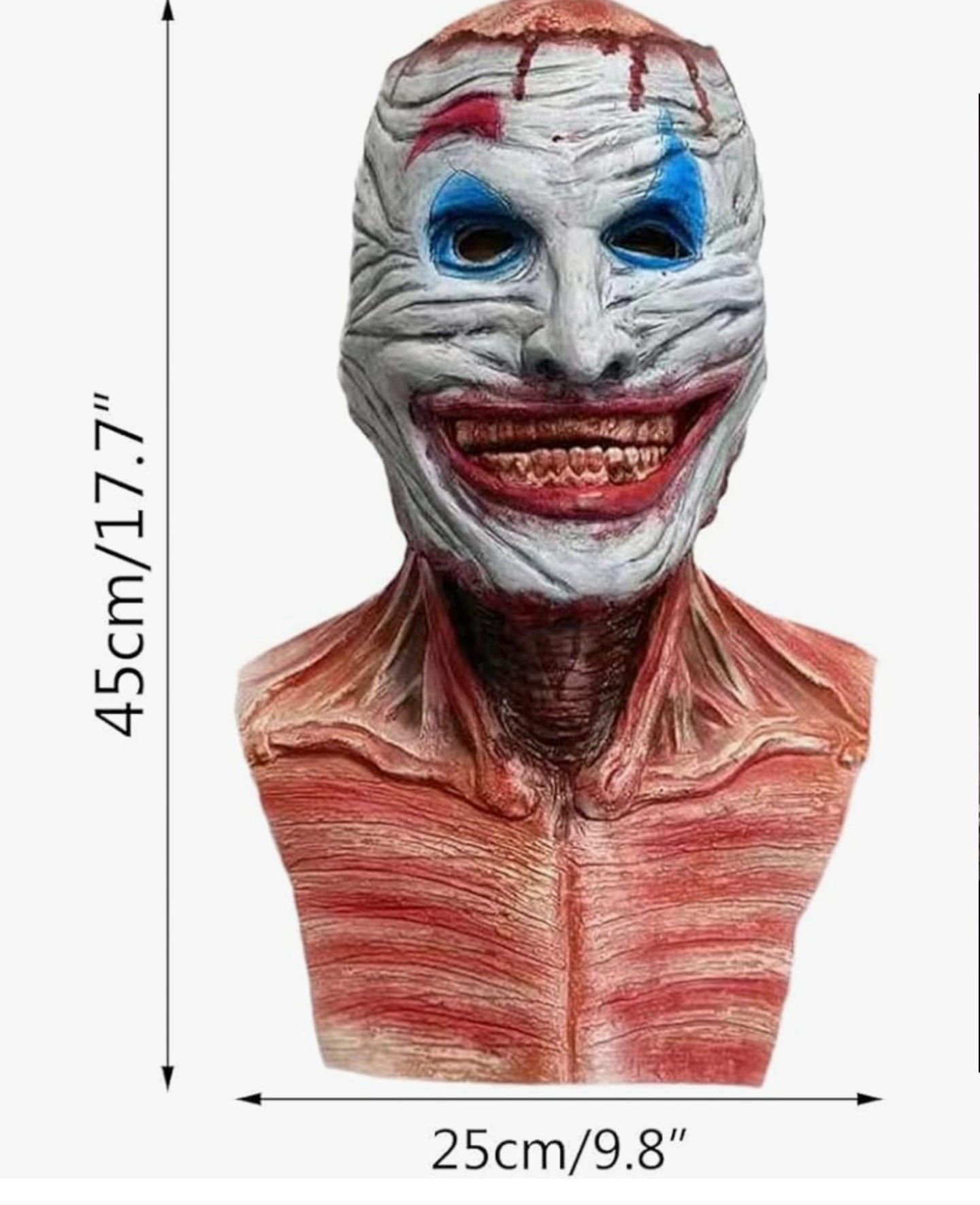 Double Layers Magnetic Scary Halloween Masks, Halloween Skull Clown Masks, Double Layer Joker Face Cover, Realistic Full Head Skeleton Costume Latex Mask for Adults