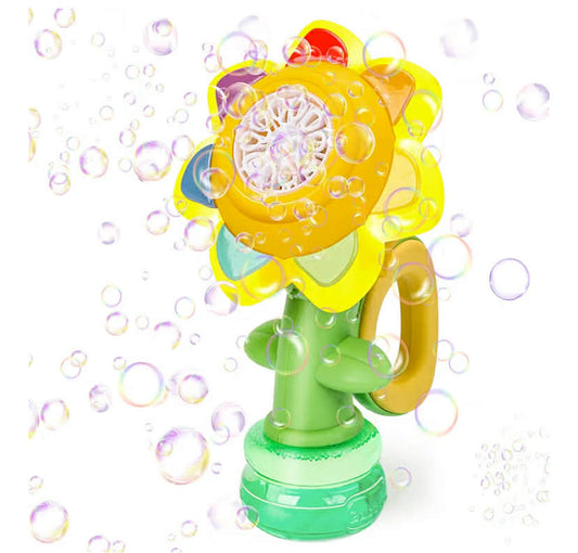 Sunflower Bubble Maker, Light Up Automatic Bubble Blower Toys for Baby Childrens  Gift, Bubble Blaster Party Favors