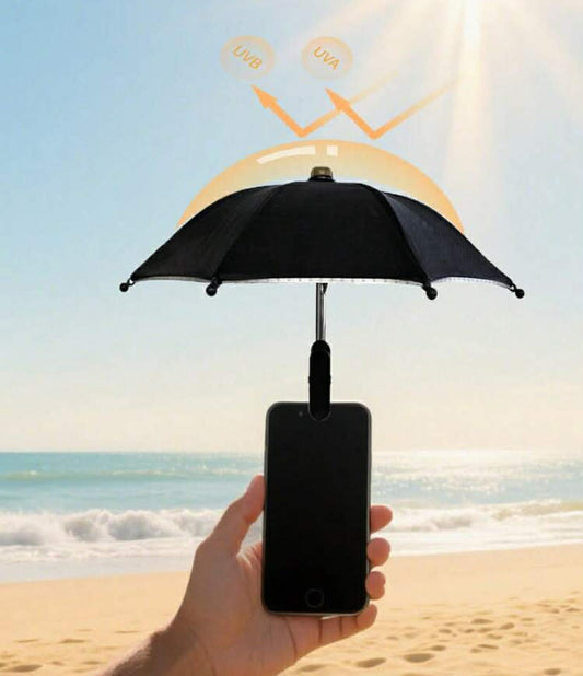 Portable Phone Umbrella, Waterproof Sunshade Umbrella With Phone Holder, UV Protection Mini Umbrella, Suitable For Light Rain, Universal Phone Sun Shade, Outdoor Anti-Glare Phone Sun Visor, Travel Essential, Fitness & Study Accessory, Holiday & Camping
