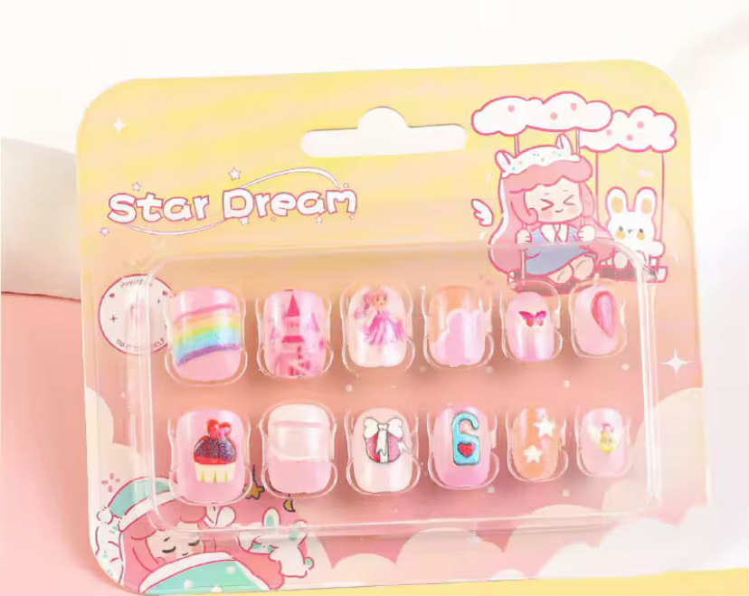 Girls stick on nails