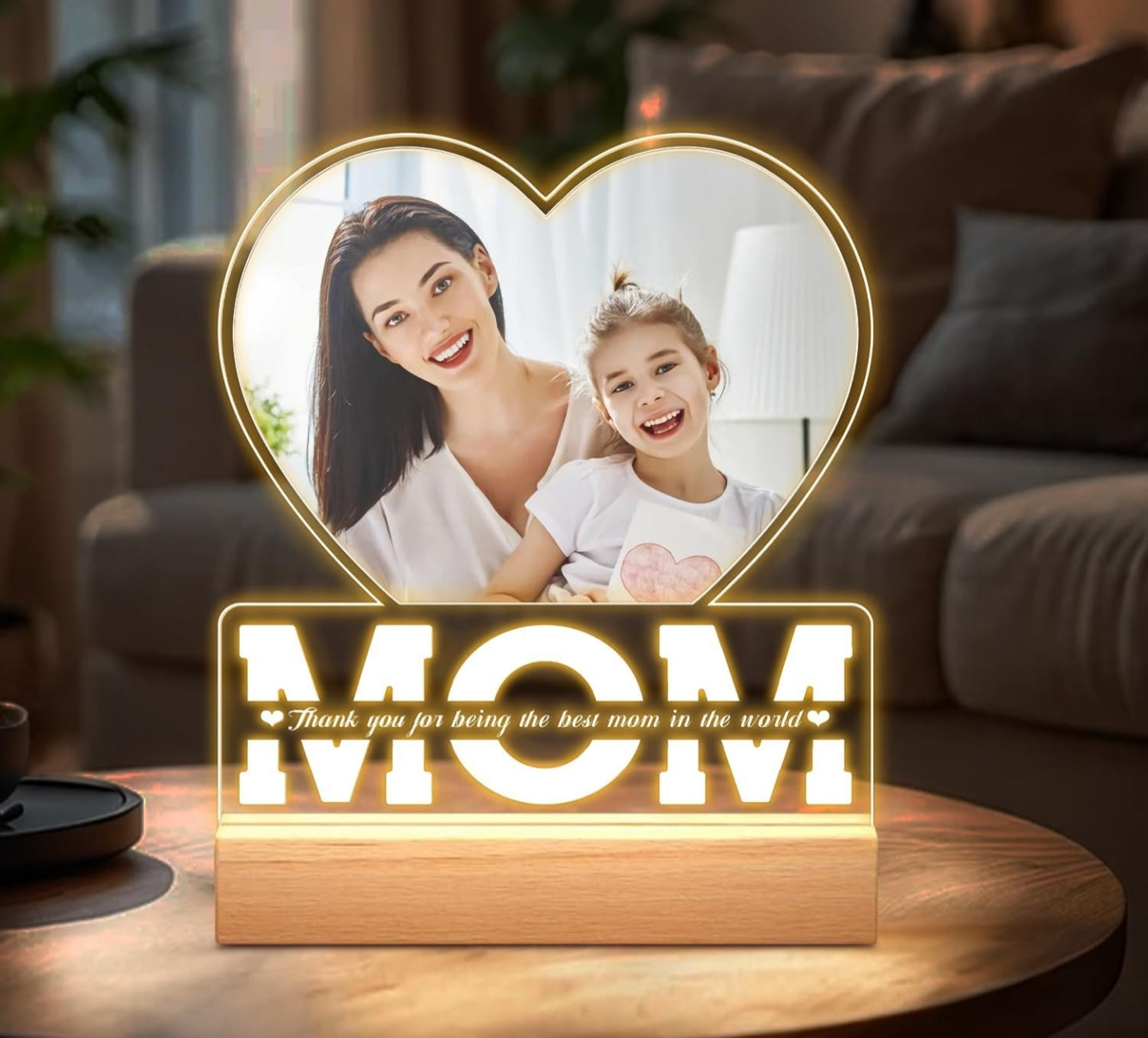Personalised  Photo Gifts for Dad or Mom Custom Picture Frames with Night Light