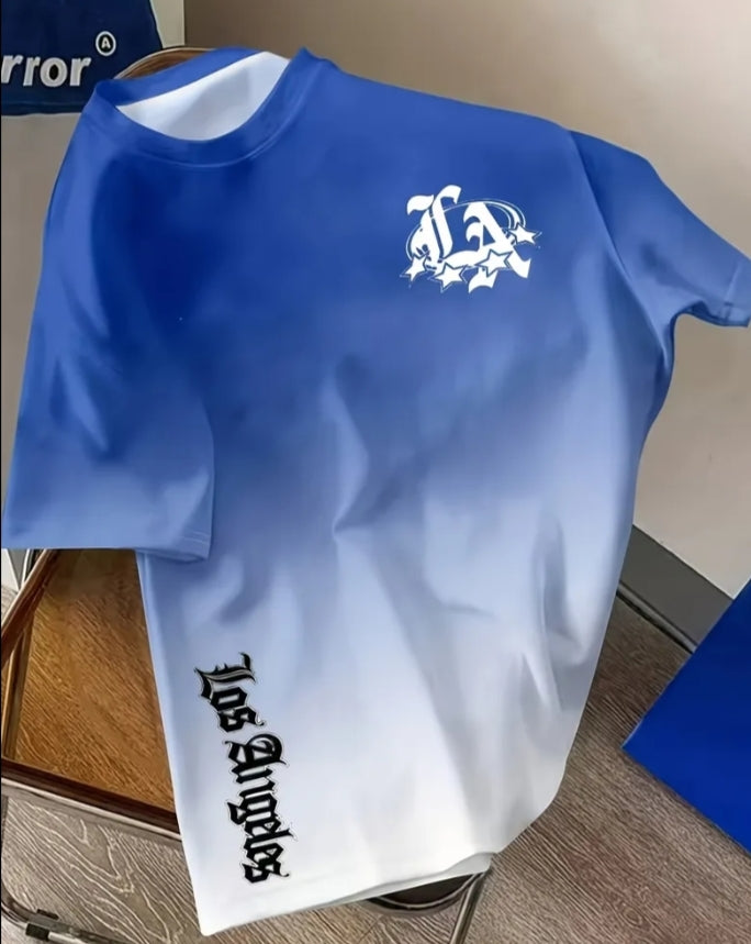Men's Los Angeles City of Angels Retro T-Shirt - Vintage Slogan Print Crew Neck Short Sleeve Tee