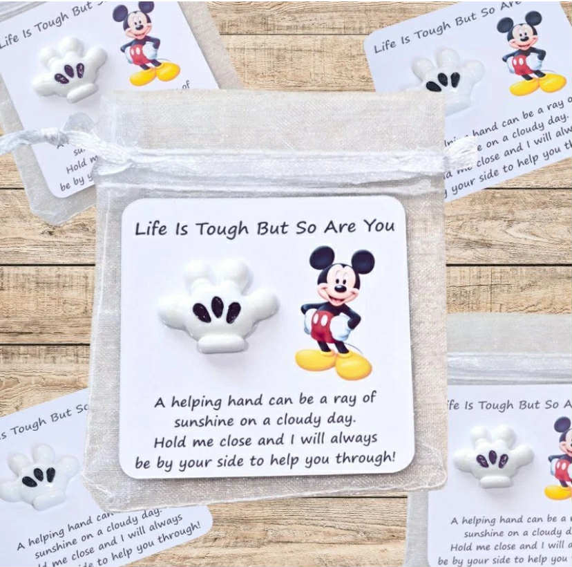 Disney Mickey Mouse Pocket Hugs, Helping Hand Lucky Charm, Exam Good Luck Charm