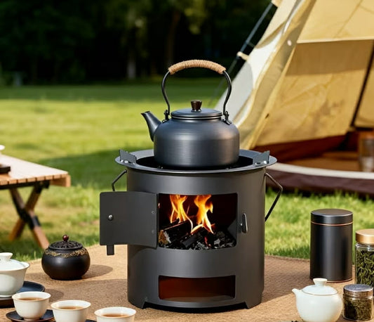 Outdoor Charcoal Fire Pit, Multi-functional Wood Charcoal Stove for Camping and Outdoor Cooking,