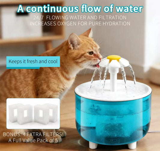 Pet Water Fountain with 4 filters Auto Filter USB Electric Cat Drinker Bowl 1200mL