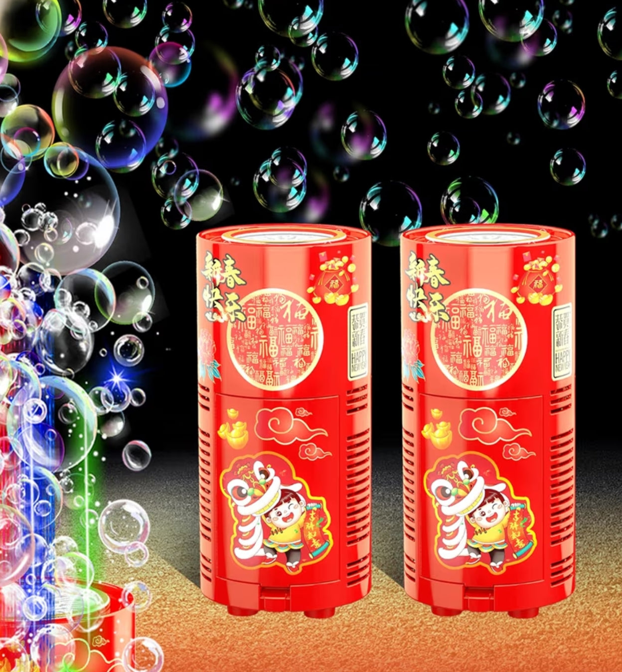 Fireworks Bubble Machine (2 PCS,13 Holes) with Led Lights,