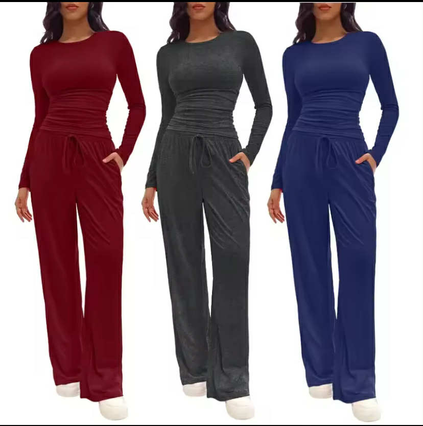Women's Long Sleeve Casual Pants Set