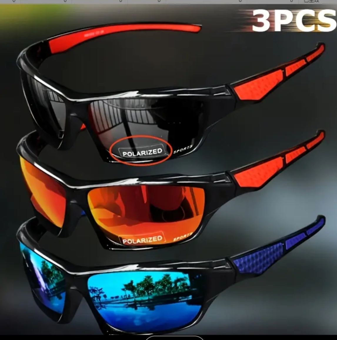 3-Pack  Men's Sunglasses