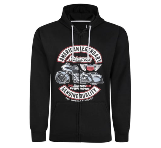 American Custom Full Zip Hoody Black