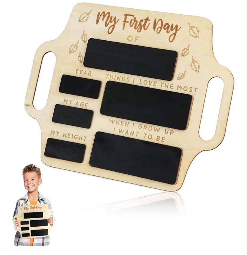 First Day of School Board, Reusable Small Portable Chalkboards, 1st-Day Back to Schools Message Boards for Children with Sign for Nursery Primary and Kindergarten, Funny Graduation Photo Prop