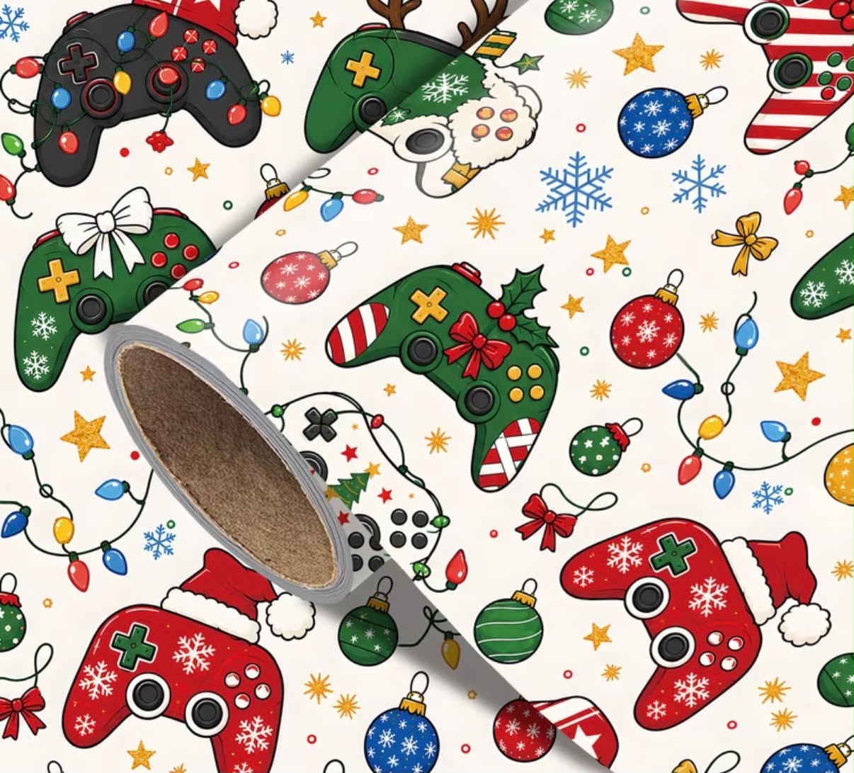 Roll of Gaming-Themed Wrapping Paper