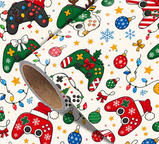 Roll of Gaming-Themed Wrapping Paper