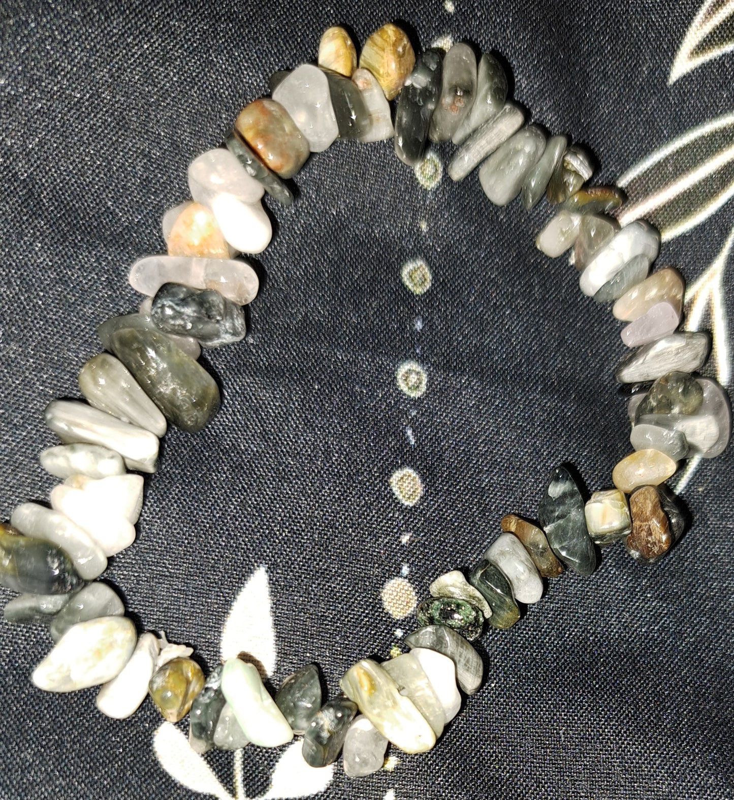 Real crystal Picasso Jasper chip bracelet