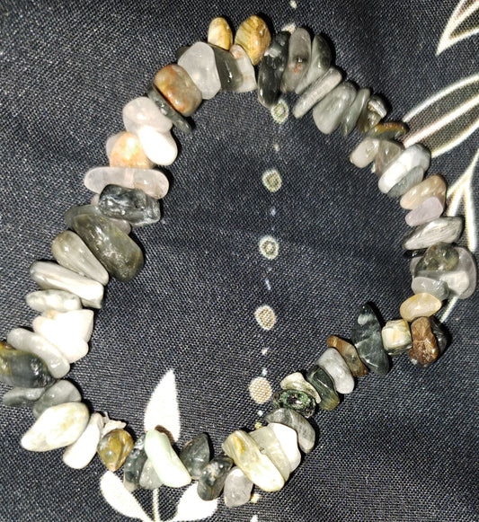 Real crystal Picasso Jasper chip bracelet