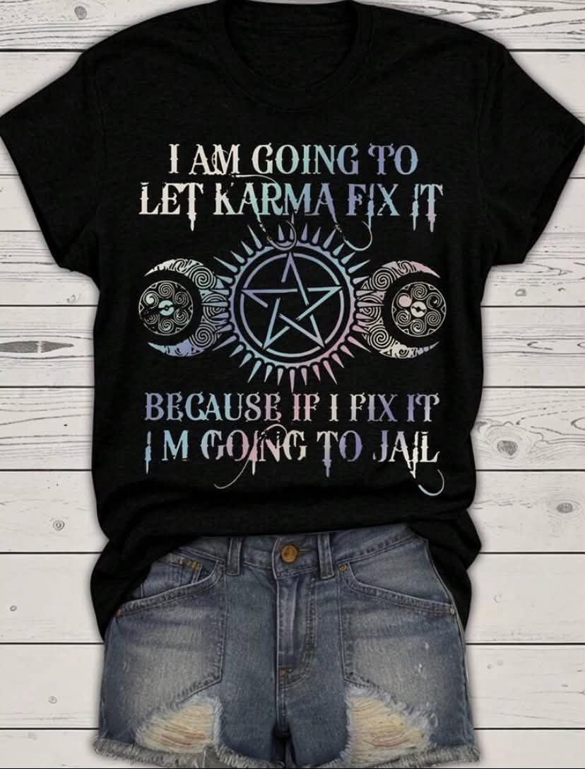 Plus Size Moon & Star Print T-Shirt, Casual Crew Neck Short Sleeve T-Shirt, Women's