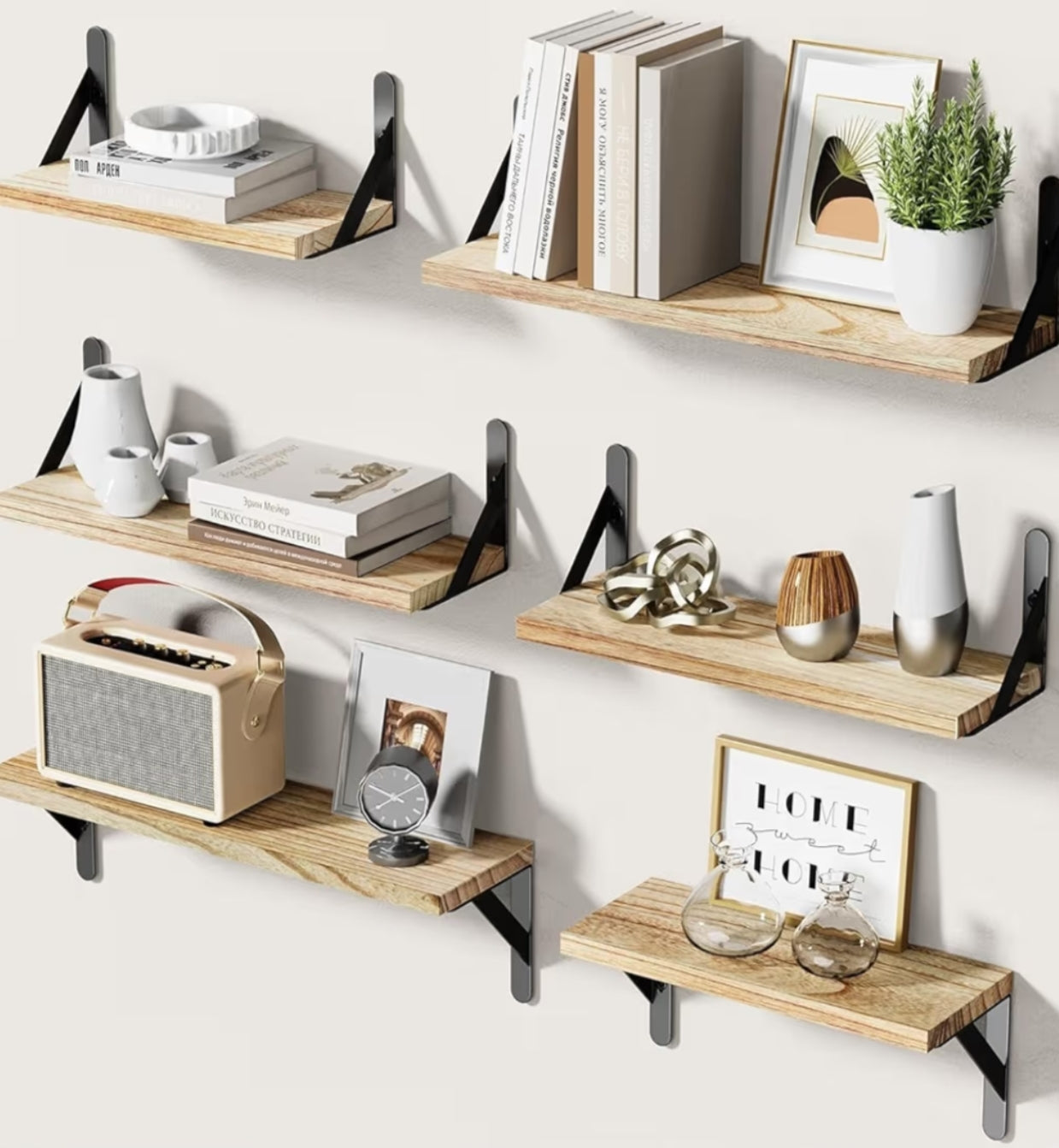 Floating Shelves Set of 6,