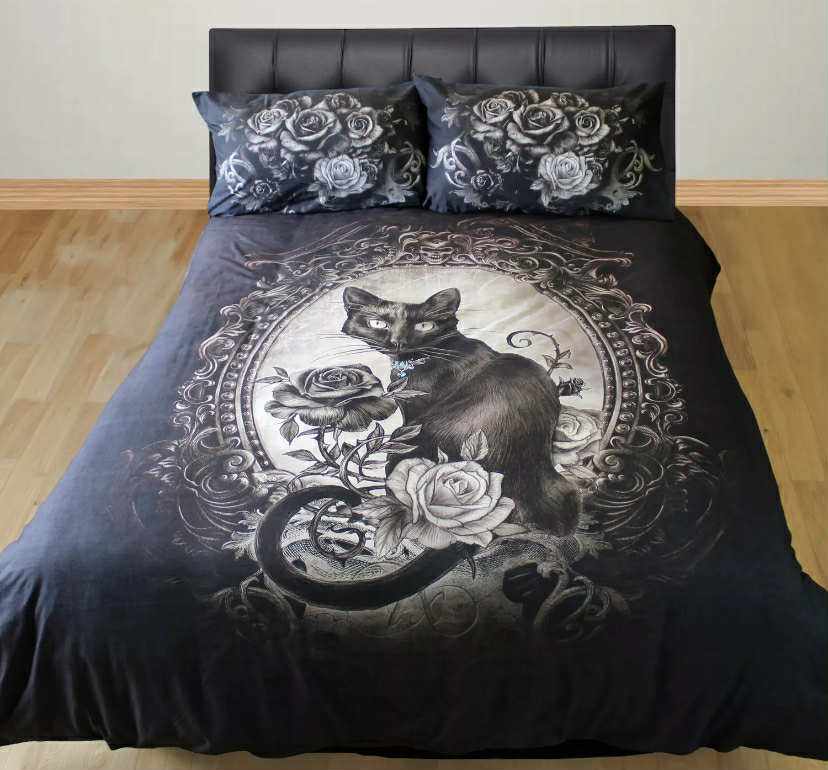 Cat Pendant Mirror Rose Black Paracelsus Duvet Cover set