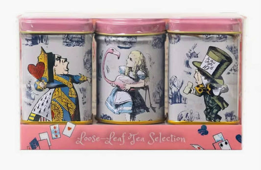 Alice In Wonderland - Traditional (Pink) - Triple Mini Tin Gift Pack (2X 25G + 1X 20G Loose Tea)