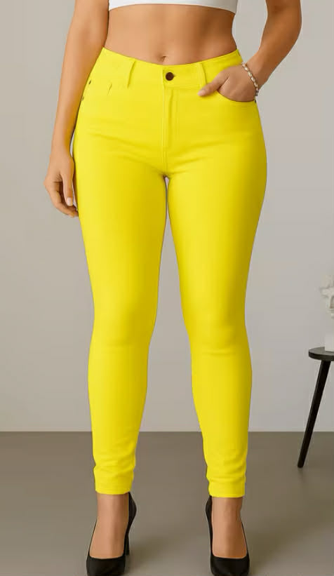 Women’s High Waisted Stretch Jeans LOOK Jeggings Slim Fit Skinny Denim Trousers Comfortable Soft Pull-On Elastic Waist Pants Shaping Body Contour Fit Casual Everyday Ladies Jeggings Lightweight Breathable Stretchy