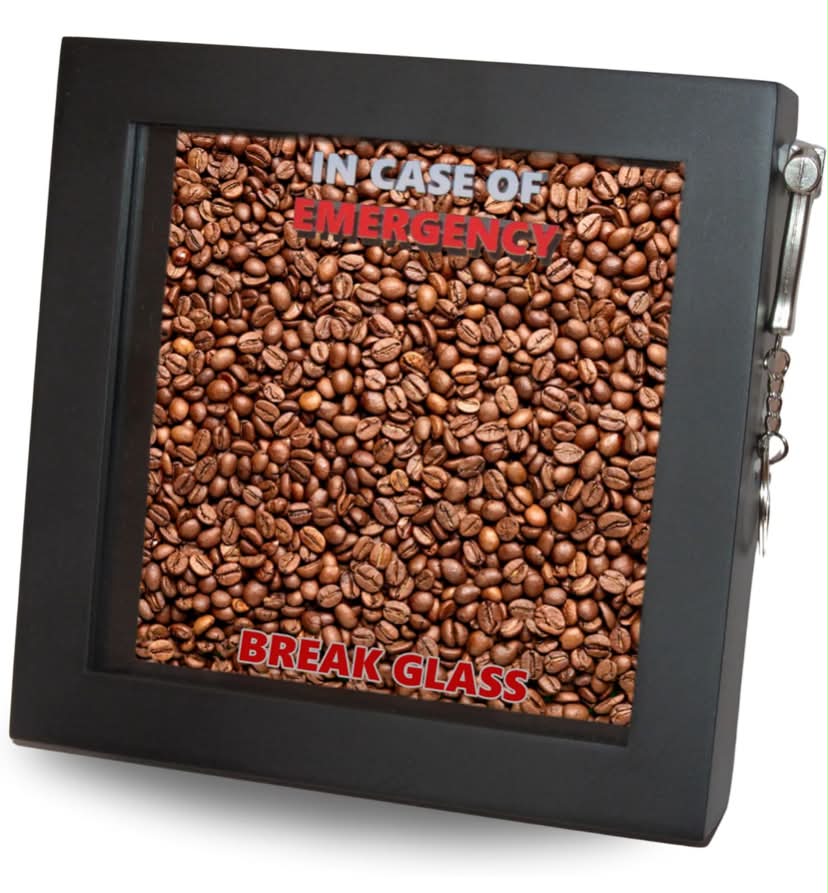 Christmas In Case of Present Emergency, Break Glass Gift Box. Fun 3d Frame for Tea Coffee Beans Baileys Wine Whisky Gin Vodka. Xmas Secret Santa Stocking Filler