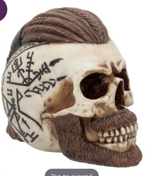 Ragnar Viking Skull Ornament 16cm