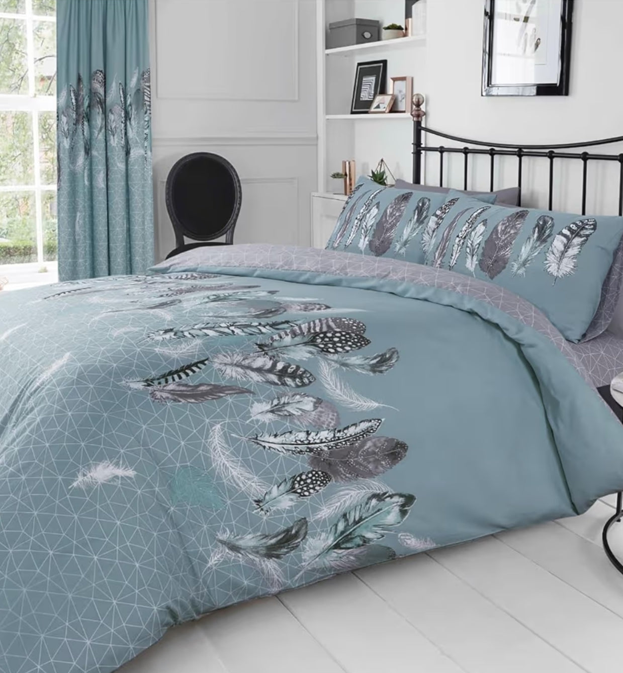 Feather Bedding Set, Printed Duvet Cover King Size, Comfy Breathable Quilt Cover