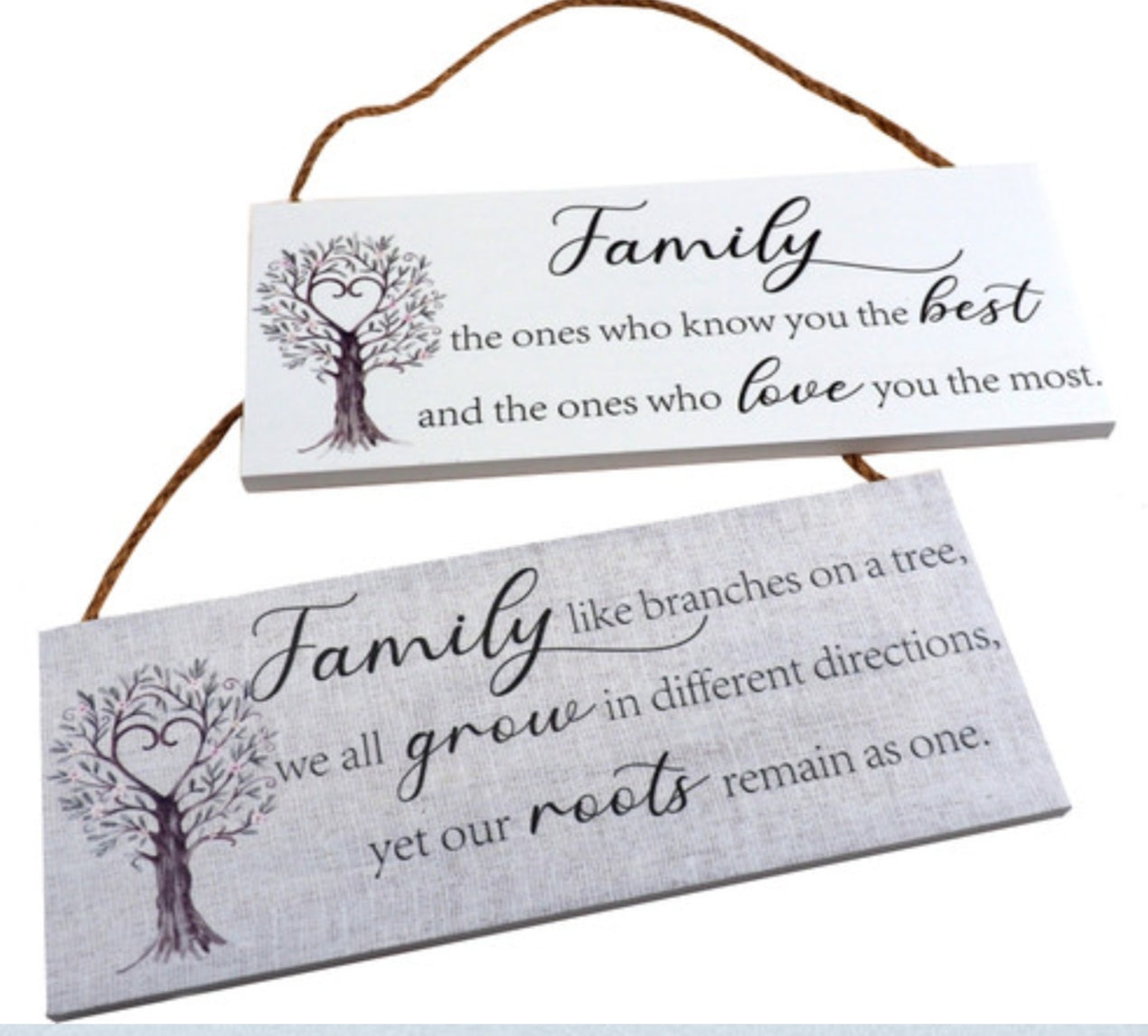 Tree of Life Family Wall Plaque - Know You Best / Roots Remain One - Set of 2