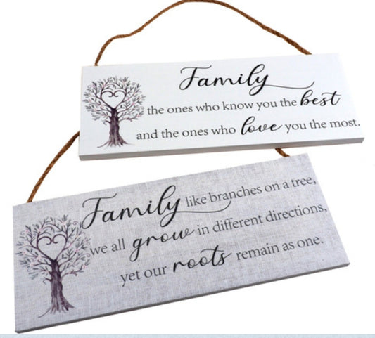 Tree of Life Family Wall Plaque - Know You Best / Roots Remain One - Set of 2