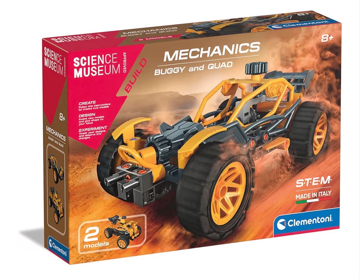 Clementoni- Science Museum Mechanics: Buggy & Quad Building Set - Educational STEM Toys for Kids (8+ years)