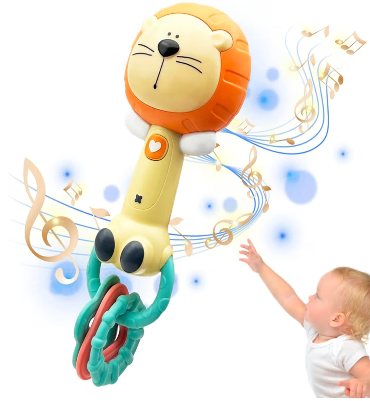 Baby Music Toy 6 to 12 Months, Sensory Toys with Lights & Sounds Interactive Early Development Activity Toy for Kids Toddlers 1+ Year Old