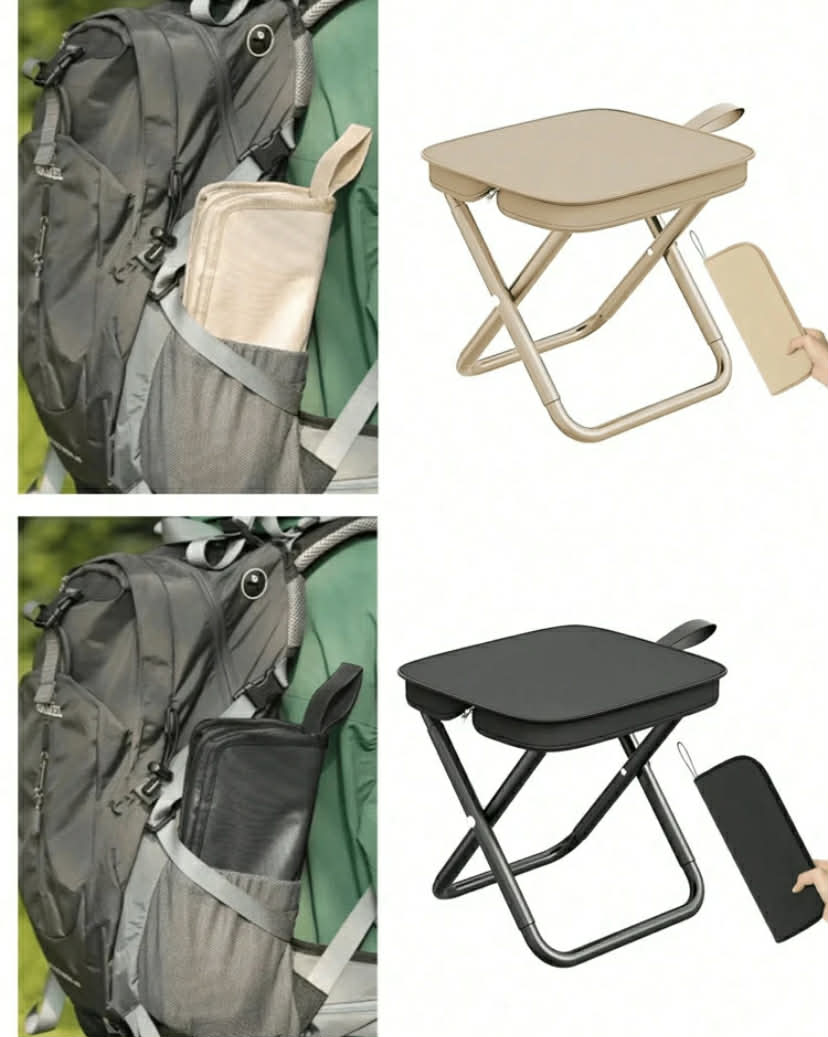 Outdoor Folding Chair, Portable Stool Suitable For Camping, Travel, Vacation And Fishing, With Adjustable Zipper Small Stool