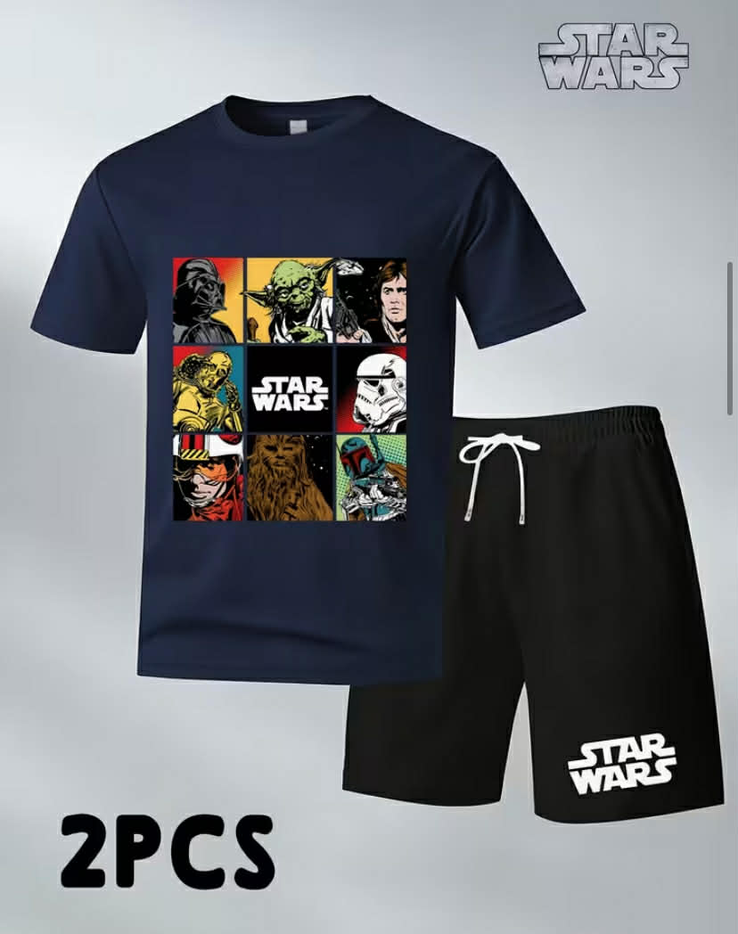 STAR WARS series - theme printing men Leisure set - Casual pants outdoor T-shirt shorts two-piece set
