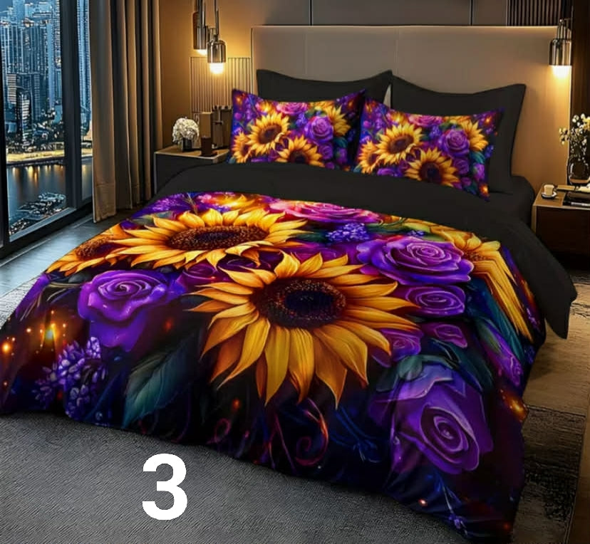 Duvet Cover Set Featuring High-Definition Printed Bohemian Mandala Floral Designs for Home Or Dorm Use.
