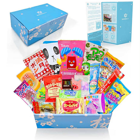 Japanese Snacks & Candy Box w/English Pamphlet 20 Pieces Dagashi, Sweets, Snacks, Candy, Gum