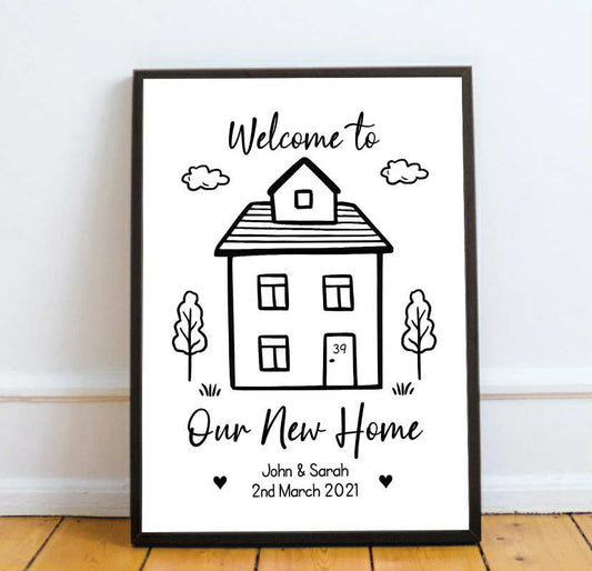 Personalised House Warming Print New Home Gift First Home Our First Home Gift