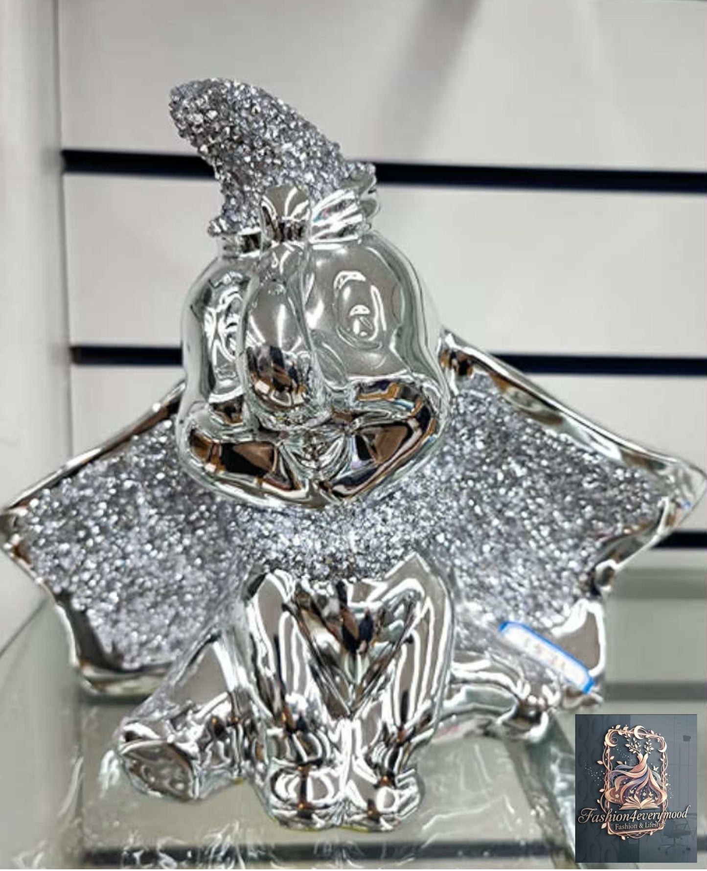Crushed Diamond Silver Crystal Dumbo Character Beautiful Gift Shiny Gift Angel Baby Elephant Decoration Ornament