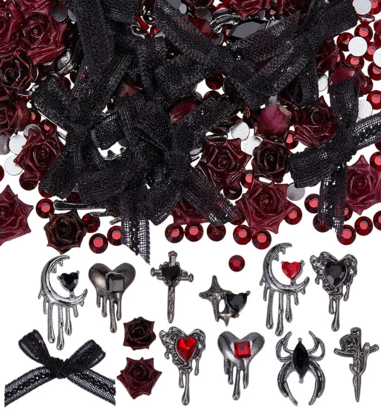 1 Box 70 Pcs Gothic Nail Charms