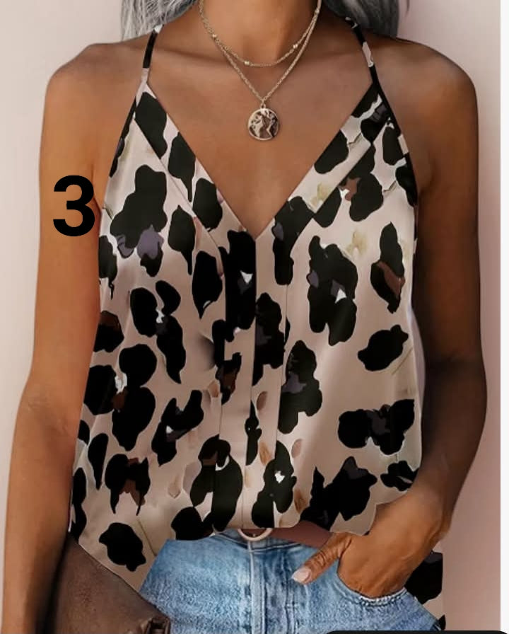 Zeagoo Womens Silk Satin Vest Tops Elegant V Neck Camisole
Sexy Cross Back Spaghetti Strap Cami Top Sleeveless Blouses
